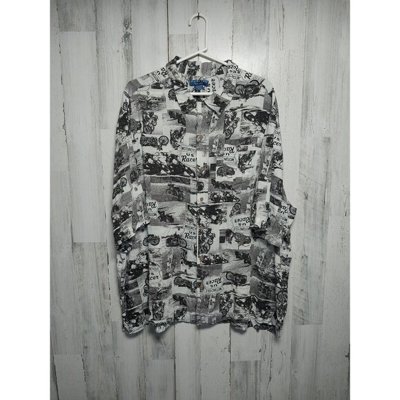 Puritan Button Up Short Sleeve Motorcycle Cafe Racer 100% Rayon 3XL - Picture 1 of 7
